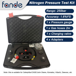 Hydraulic Nitrogen Pressure Test Kit Gas Charging Tools with 1 Gauges 4 Type Adapters 25 Mpa 3600 PSI