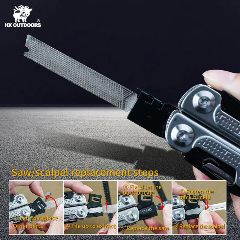 Description Picture 4 of itemHX OUTDOORS Eagle Multifuncional Pliers Camping Survival Multitool Folding Plier Scissors Screwdriver Bits Saw Hunting Gear