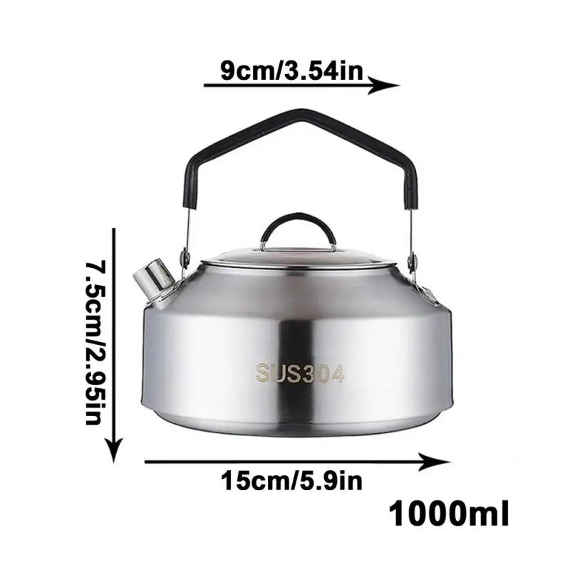 Description Picture 3 of item1L/1.5L Camping Water Kettle Outdoor Coffee Kettle Tableware Picnic Set Supplies Camping Tea Kettle Tourism Cookware