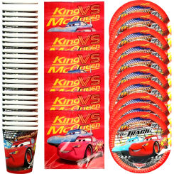 60pcs/lot Cars Lightning McQueen Theme Cups Plates Napkins Birthday Party Boys Favors Decorations Baby Shower Tableware Set