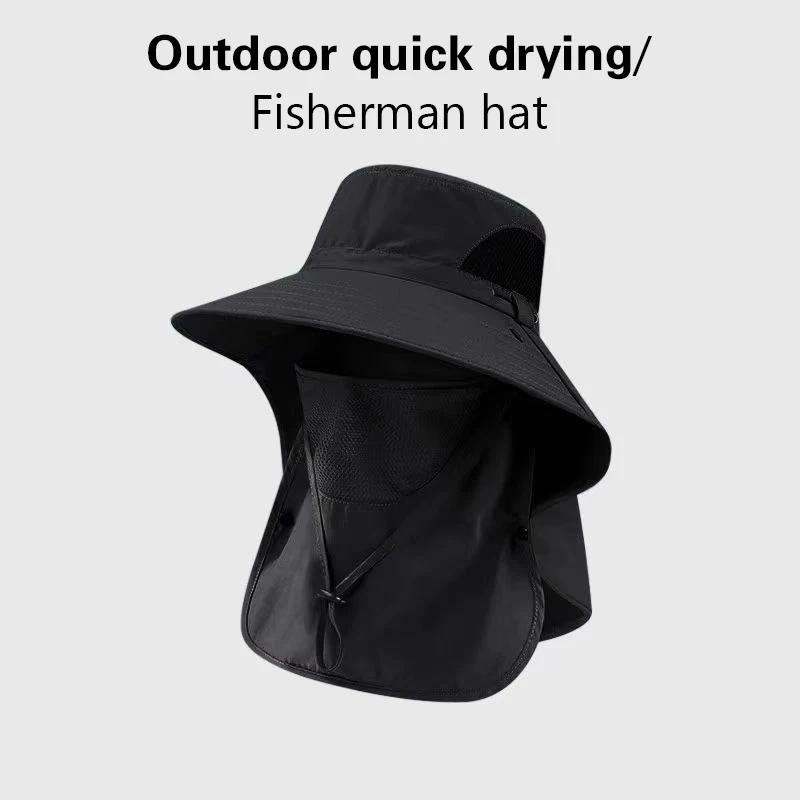 Description Picture 3 of itemFor Men Women Hiking Camping Visor Bucket Hat Neck Flap Fisherman Hat Summer Sun Hats UV Protection Outdoor Hunting Fishing Cap