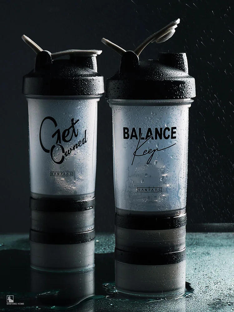 Description Picture 3 of item500ml Large-capacity Shaker Protein Bottle Powder Mixing Cup Portable Water Bottle Gym Sports Drinking Bottle Fitness Cup Kettle