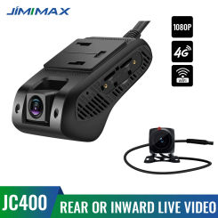JIMIMAX JC400 Dashcam Front and Rear 4G WIFI Hotspot Inside Camera Live Stream Video GPS Tracking Vehicle APP PC Dual Car Record