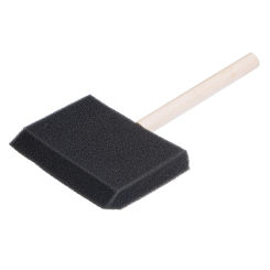 Uxcell 24Pcs 4 Inch Foam Paint Brushes Bevel Edge with Wood Handle Sponge Brush for Painting Staining Applying Adhesives