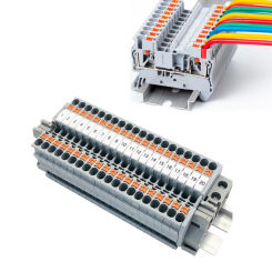 PT 2.5 Push-in Type Spring Crimping DIN Rail Terminal Blocks Kit Set 31A 800V