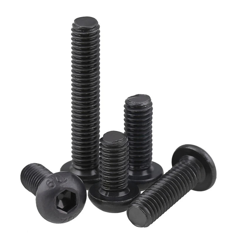 Description Picture 6 of item10 Pcs 10.9 Grade High-Strength Black Round Head Hexagonal Socket Screw Bolt M1.6 M2 M3 M4 M5 M8-M12