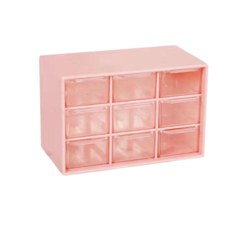 Description Picture 3 of itemDesktop 9 Grid Storage Boxes Organizer Transparent Small Drawer Partitioned Student Desk Wall-Mounted Sundries Storage Box Cute