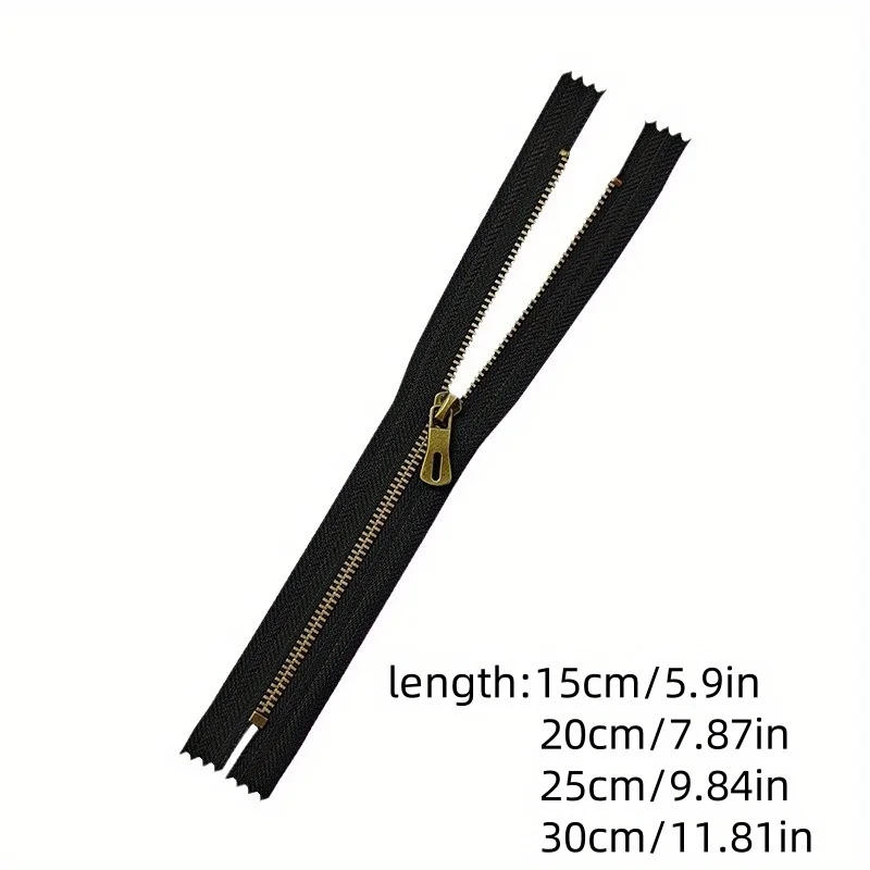 Description Picture 4 of item5pcs 5 # metal short zipper suitable for clothing bags, leather goods, handbags, DIY sewing, Y-shaped handmade