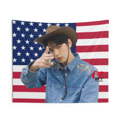 TXT Soobin America Flag Tapestry, Kpop Funny Room Merch, Gift for MOA Soobin Kpop Fan, TXT Kpop Merch, Kpop Fan Merch Wall Decor