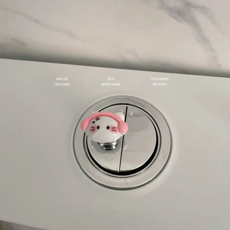 Description Picture 5 of itemCreative Cute Toilet Press Button Portable Useful Bathing Room Water Tank Push Switch Tool Cabinet Door Drawer Handle