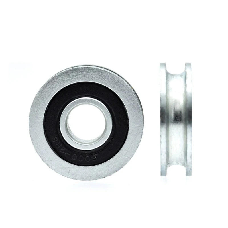 Description Picture 3 of item6*33*8mm V Groove Mental Bearing Round Pulley Steel Wire Over Line Lifting Wheel Guide Wheel Mechanical Rolling Wheel