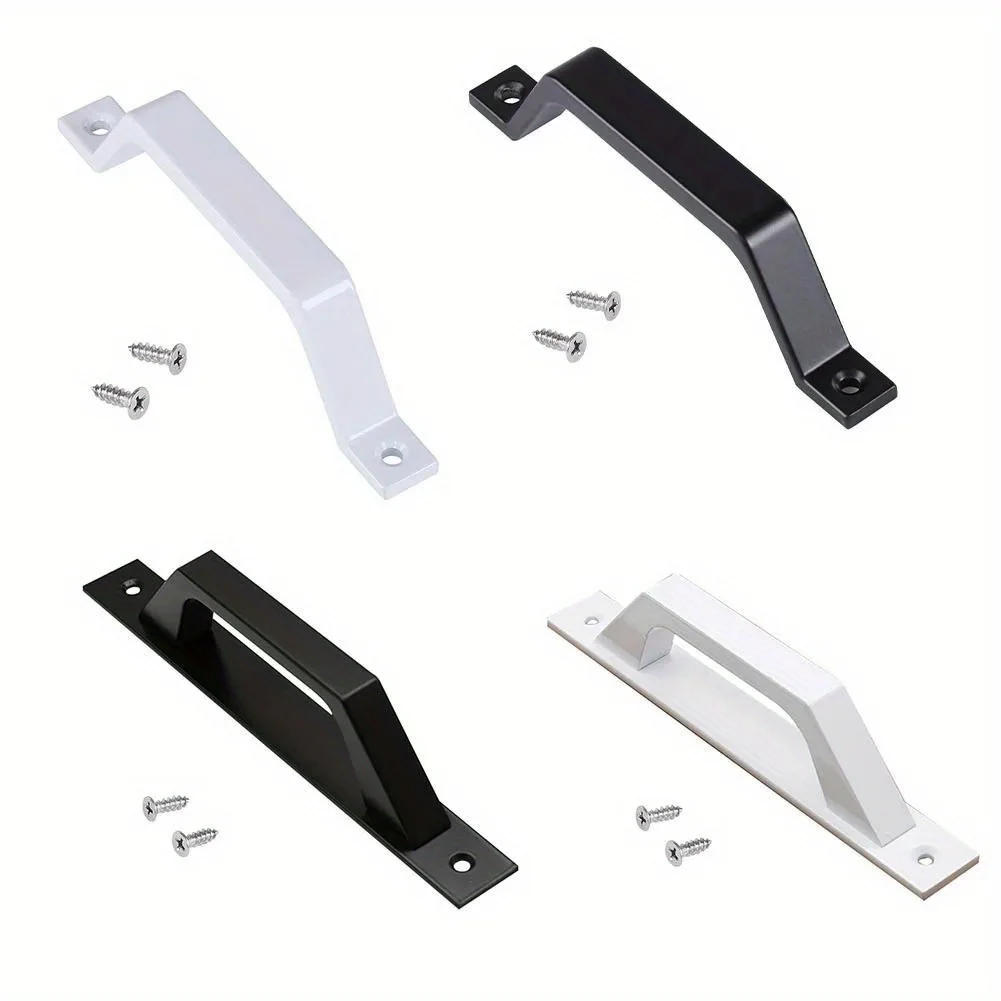 Description Picture 6 of item1pc Barn Door Pull Handle,Heavy Duty Black Iron Sliding Push Pull,Gate Shed Garage Cabinet Door Handle, Alloy Furniture Hardware