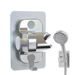 1PC Universal Shower Head Holder Adjustable Strong Adhesive ABS Shower Brackets with Hooks Wall Mount Waterproof Shower Base