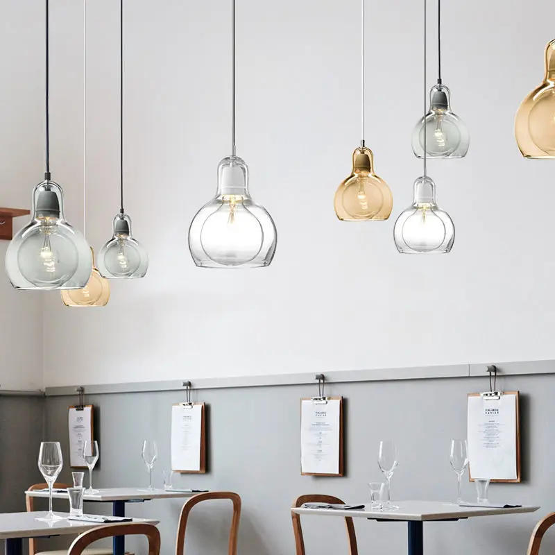 Description Picture 6 of itemSingle Glass Gourd Chandelier Simple Personality Creative Dining Room Hotel Bar Bedroom Bedside Lamp Lamp Room Decor