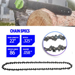 1/2PCS 22 Inch Chainsaw Chain Saw Blade 86 Drive Link 0.325" Pitch 0.058" Gauge 43 Cutters Full Chisel Woodworking Cutting Chain