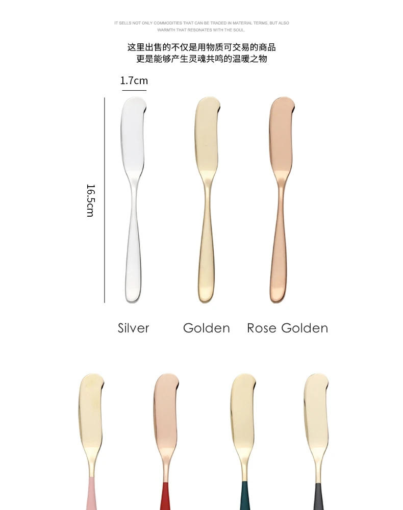 Description Picture 6 of itemStainless Steel Butter Knife Cheese Dessert Jam Table-knife Spreaders Breakfast Cutlery Tool Tableware Kitchen Supplies