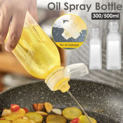 2Pcs Kitchen Oil Spray Bottle Condiment Squeeze Bottles Cooking Baking Ketchup Mustard Mayo Hot Sauces Olive BBQ Oil Bottles