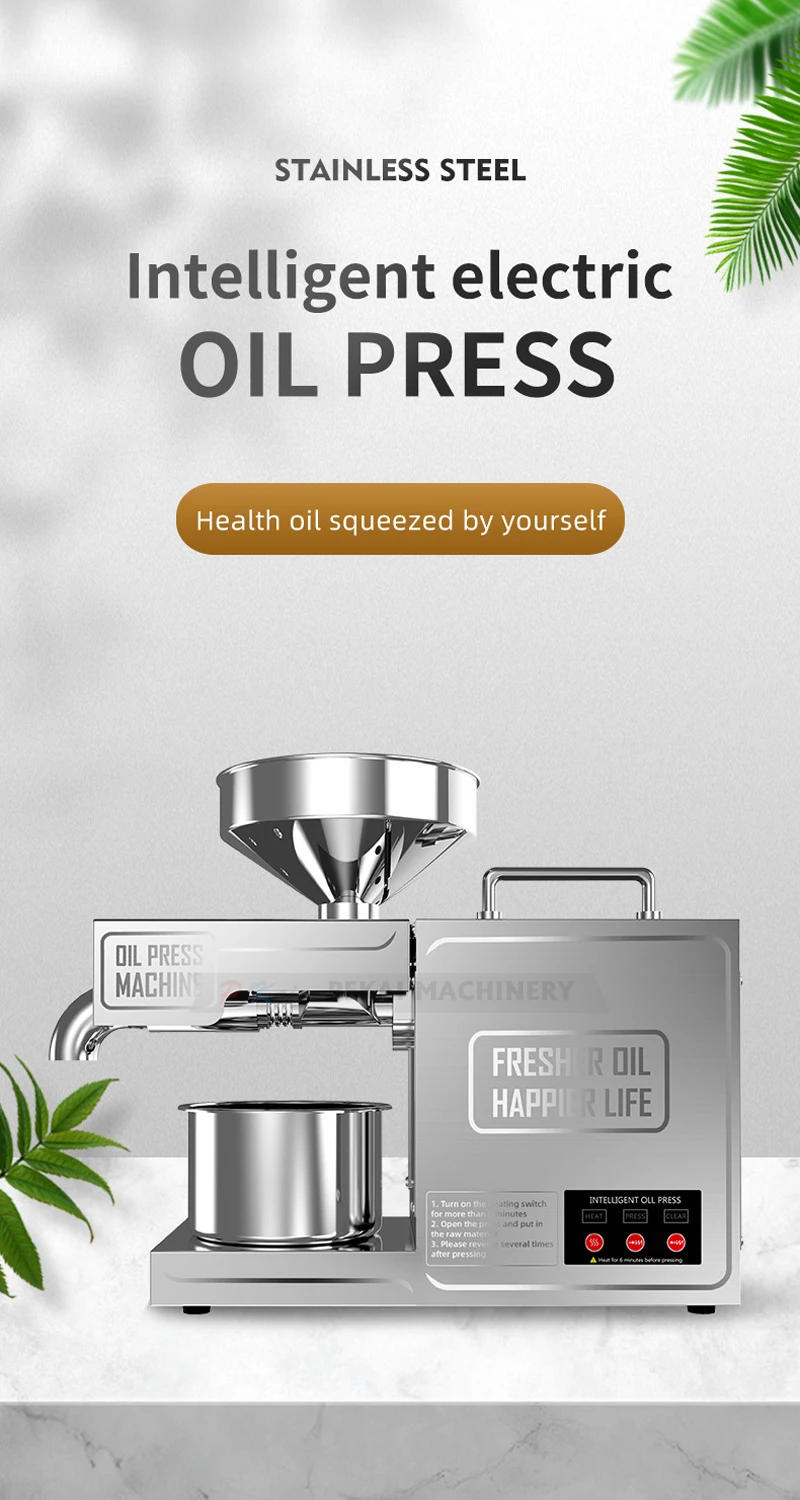 Description Picture 2 of itemB03 Stainless Steel Household Oil Press Intelligent Automatic 820W Small Oil Pressers 110V/220V Edible Oil Processing Tool