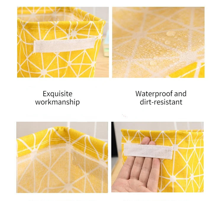 Description Picture 4 of itemFoldable Desktop Storage Box Fabric Bedroom Storage Basket Home Cabinet Cosmetic Organizer Jewelry Organizer Basket Toy Storage