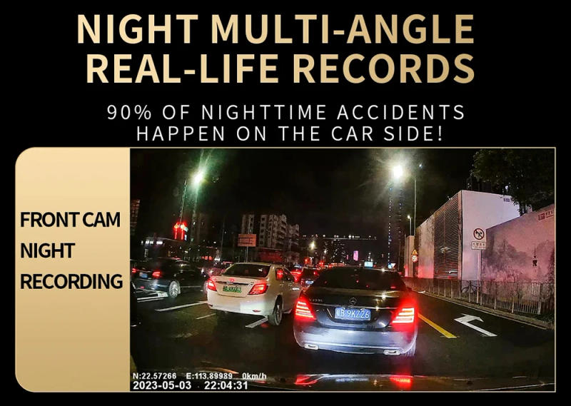 Description Picture 6 of item3/4 Lens Car DVR 1080P Video Recorder WIFI APP Control 360 Degrees Dash Cam Night Vision Front left right Rear View camera car