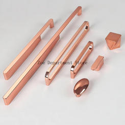 Modern Simple Rose Gold Furniture Knobs and Handles Long Cabinet Drawer Pulls Handle Kitchen Accessories Door Knob Hardware