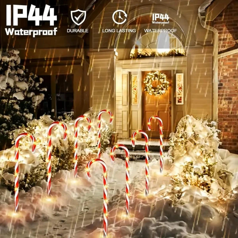 Description Picture 5 of itemSolar Cane Light LED Christmas Cane Lamp with Ground Spike Waterproof Candy Cane Fairy Lights Xmas Decoration Garden Lighting
