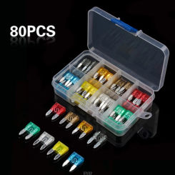 80pcs Small Blade Fuses Set for 2/5/7.5/10/15/20/25/30 AMP Automotive Car Boat Truck Blade Fuse Assortment Kit