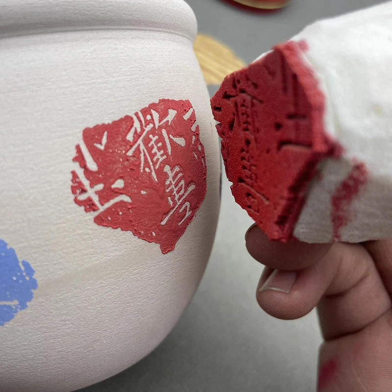 Description Picture 2 of itemFlexible Curved Stamp for Textured Pottery, Custom Arc Sponge Stamp for Uneven Surfaces Personalized Your Own Logo