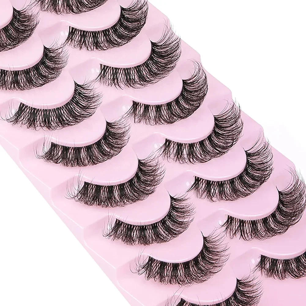 Description Picture 6 of item10 Pairs False Eyelashes 6D Super Fluffy Wispy Faux Mink Eyelashes Cat Eye Effect Dramatic Lashes Eyelash Extension Makeup