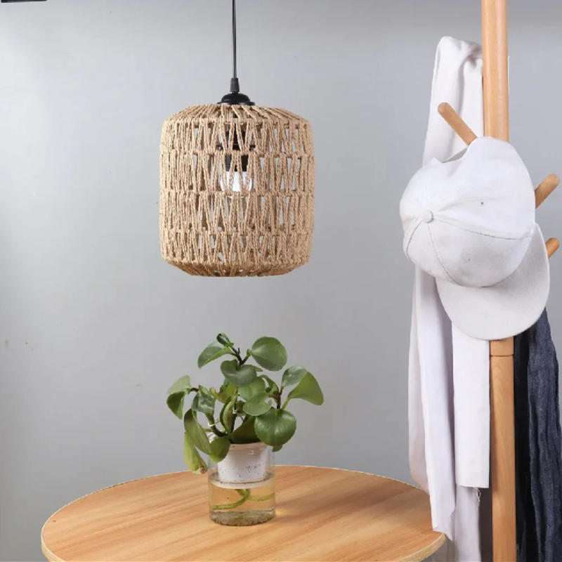 Description Picture 5 of itemSimulated Rattan Lamp Cover Vintage Chandelier Lamp Shade Handmade Woven Lamp Shade for Living Room Bedroom Hotel Restaurant