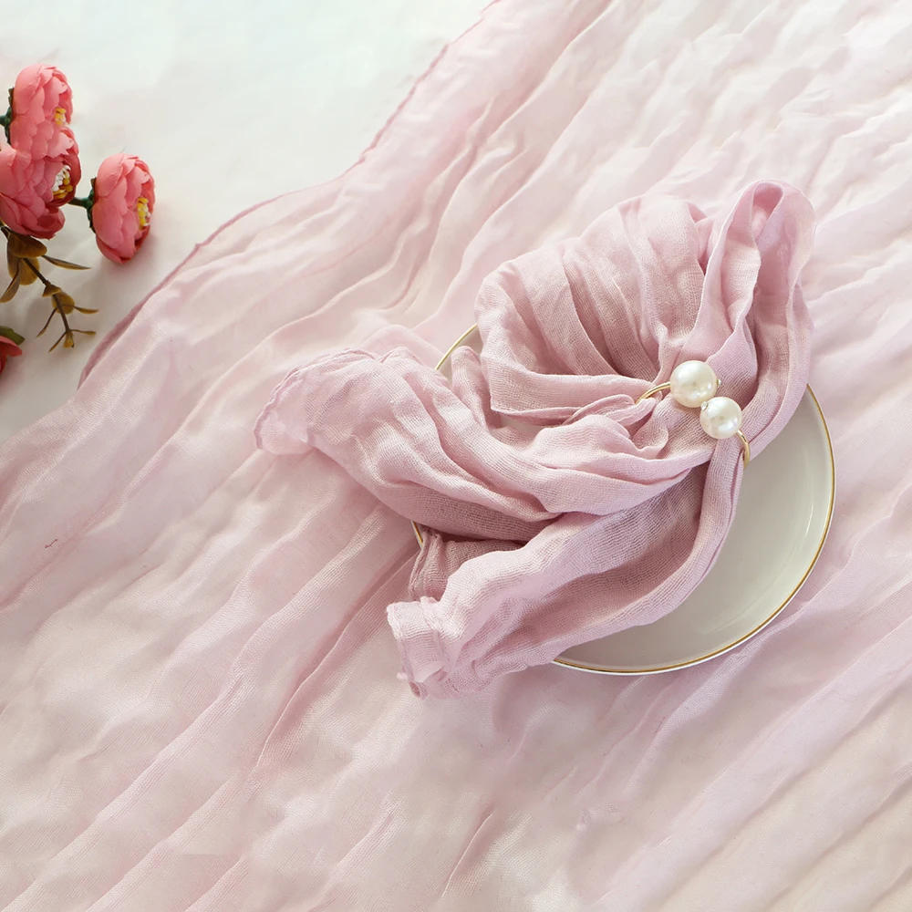 Description Picture 4 of item4PC Sage Gauze Cheesecloth Napkin Table placemats Setting Dining Wedding Party Banquets Christmas Banquets Arches Cake Decor