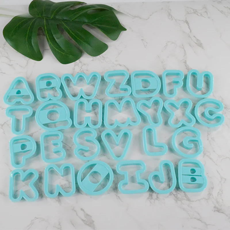 Description Picture 2 of item26pcs/set Cute Big Alphabet Letter Plastic Cookie Cutter Fondant Cake Decoration Tool DIY Pastry Baking Cake Press Mold
