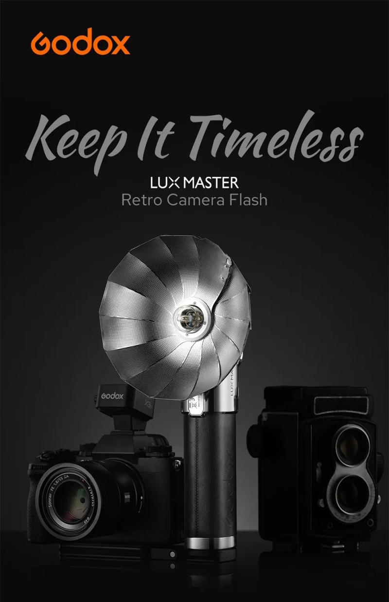 Description Picture 2 of itemGodox Lux Master Retro Camera Flash Built-in Lithium Battery up to 460 Full-Power Flashes for Canon Nikon Sony Olympus Fujifilm