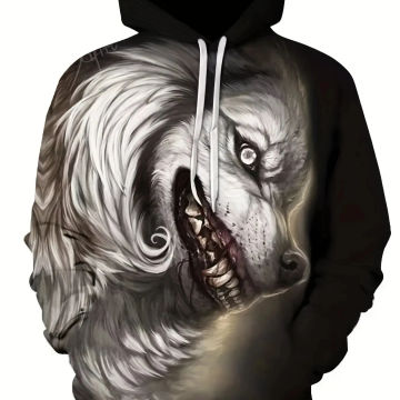 Vintage Tiger Men's Hoodie 3d Print Tops Fashion Animal Tiger Graphics Long Sleeve Hoodie Men Oversized Streetwear Tops Tees