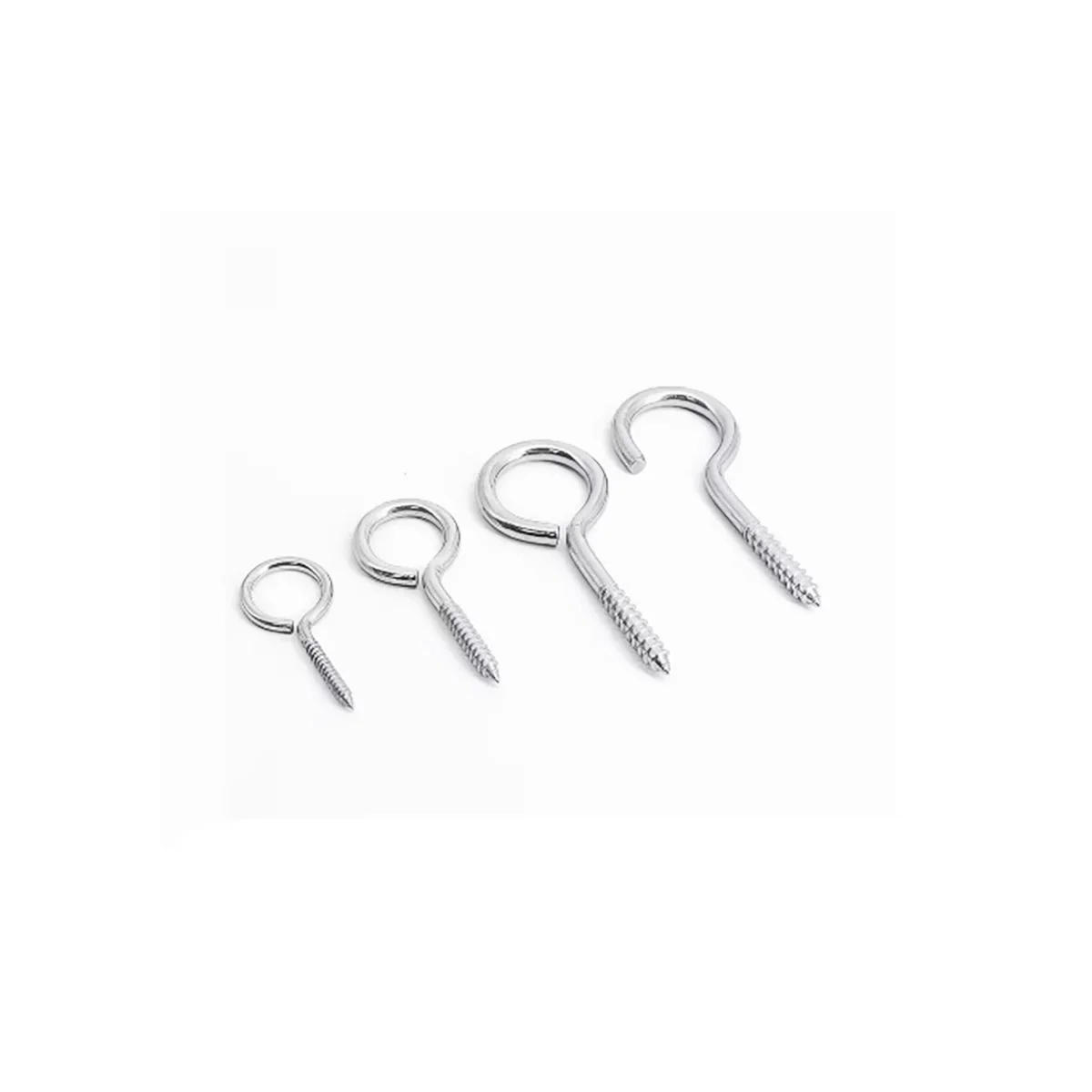 Description Picture 2 of item304 Stainless Steel Sheep Eye Self Tapping Screw / Hook Ring Lifting Eye Screw / Hand Twisted Expansion Bolt M3-M5