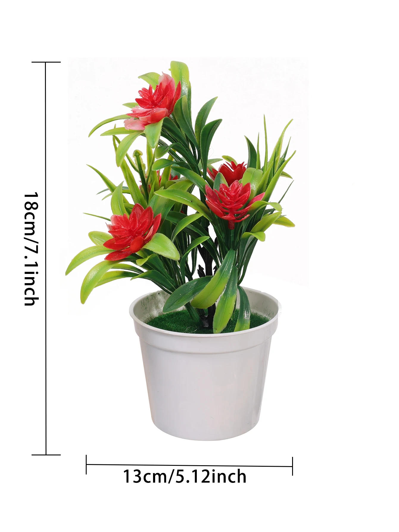Description Picture 2 of itemArtificial Potted Simulation Fake Yellow Red Orange Pink Purple Plants Flower Home Garden Table Decoration Room Ornament Bonsai