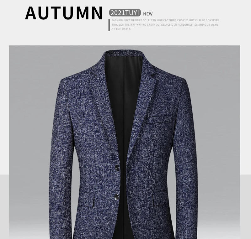 Description Picture 3 of itemMen Korean Style Suit Blazer Spring Autumn Casual Button Up Suit Coat Plus Size 3xl 4xl Boys Office Loose Blazer Jacket Oversize