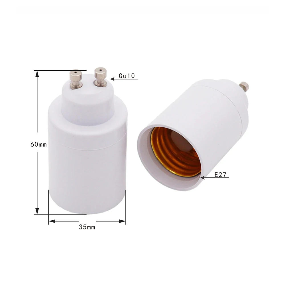 Description Picture 3 of item5 Pcs/Lot GU10 To E27 Lamp Holder Converter Flame Retardant PC Light Socket GU10-E27 Lamp Base For LED Light Bulb Heat-resistant