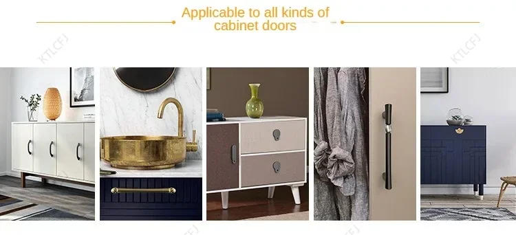 Description Picture 3 of itemBlack Copper Brushed Drawer Modern Minimalist Wardrobe Shoe Cabinet Handle Light Luxury Minimalist Zinc Alloy Handle