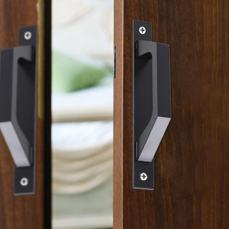 Description Picture 5 of itemBarn Door Pull Handle Heavy Duty Black Iron Hot Bed Sliding Gate Shed Garage Cabinet Door Handle Alloy Furniture Hardware