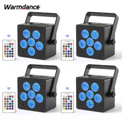 4PCS/SET 50W LED Highlight Par Light 6in1 RGBWA+UV Stage Effect Lighting Projector for DJ Disco Party Christmas Bar Club Wedding