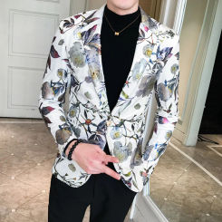 New Explosive Spring and Summer Leisure Pattern All Matching Style Single West Personality Fashion Handsome Men's Clothing