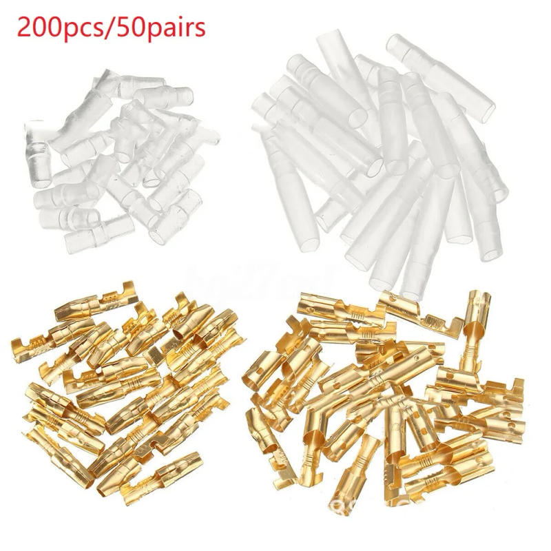 Description Picture 5 of item200x Connector 3.9mm Male & 4.0mm Female Terminal Transparent Uninsulated W/ Sleeve Crimp Electrical Insulation
