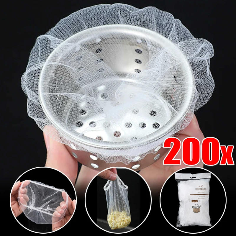 Description Picture 2 of item200/100/30pcs Disposable Sink Filter Mesh Bags Kitchen Sink Strainer Drain Hole Anti-blocking Garbage Bag Cleaning Strainers Net
