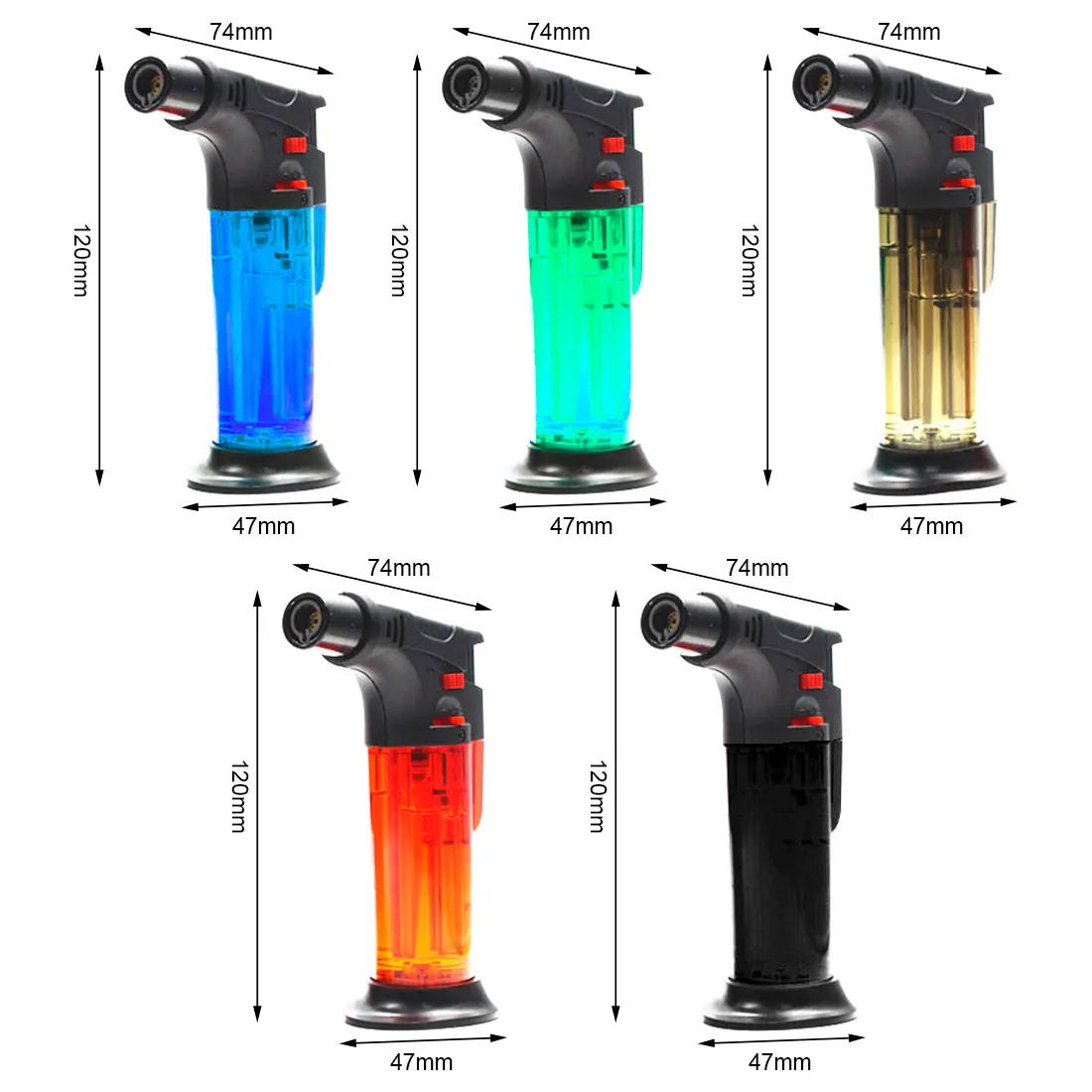 Description Picture 3 of itemHigh Jet Flame Butane Gas Lighter Torch Refillable Adjustable Butane Jet Igniter Powerful Turbo Cigar Accessories Portable Tool