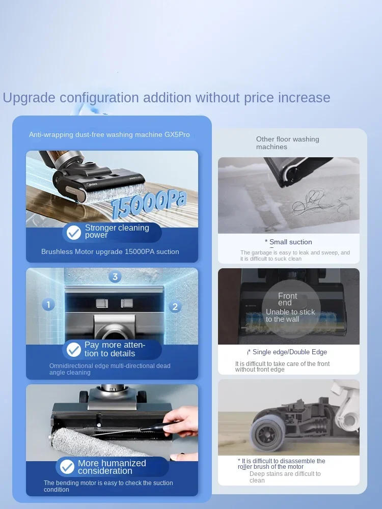 Description Picture 5 of itemMidea GX5Pro Floor Washing Machine Suction Mop Integrated Intelligent Mop Wireless Vacuum Cleaner Household Appliances