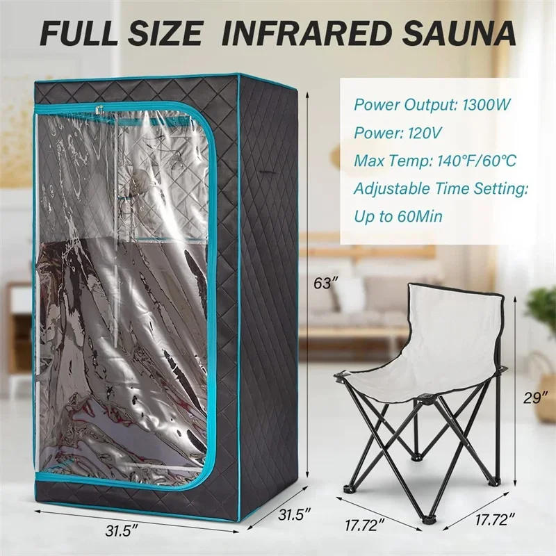 Description Picture 5 of itemPortable Far Infrared Sauna with FAR Infrared Carbon Panels Home Spa Detox Body Therapy  Sweat Steaming 사우나