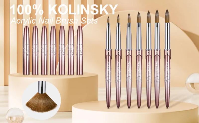 Description Picture 2 of itemKolinsky Acrylic Nail Brush Kolinsky Hair Bristles Round Shaped Handle Acrylic Brush Nail Brushes for Acrylic Application Nailar