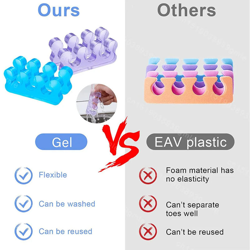 Description Picture 4 of item1Pair Soft Silicone Toe Separator Elastic Bunion Hallux Valgus Corrector Silica Gel Foot Toe Spreader Separator Foot Care Tool