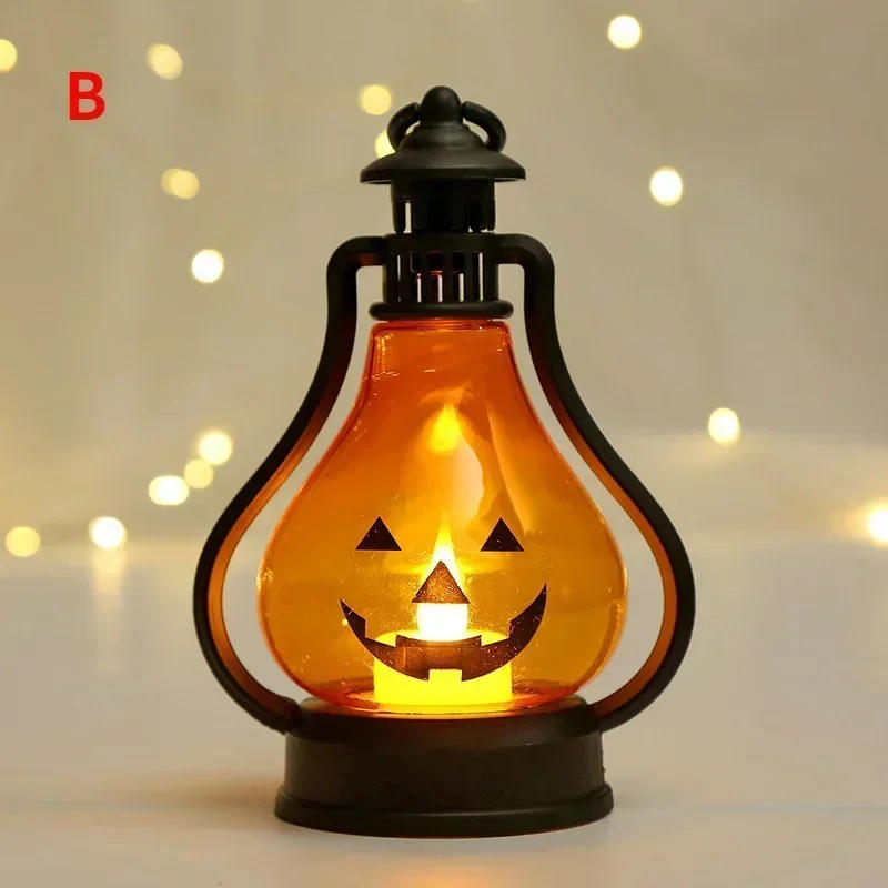 Description Picture 6 of itemHorror Halloween LED Wind Light Portable Pumpkin Ghost Lantern Bar Desktop Ornament Halloween Decor Props Party Supplies